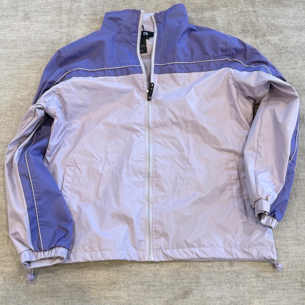 Lightweight Windbreaker Jacket Lavender‎ Purple Track Zip Up Women Large